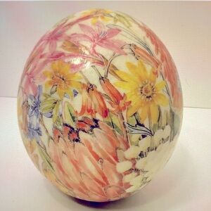 Springtime Oval Easter Egg Floral/Flower Decoupage  Cottage Core Decor Handmade